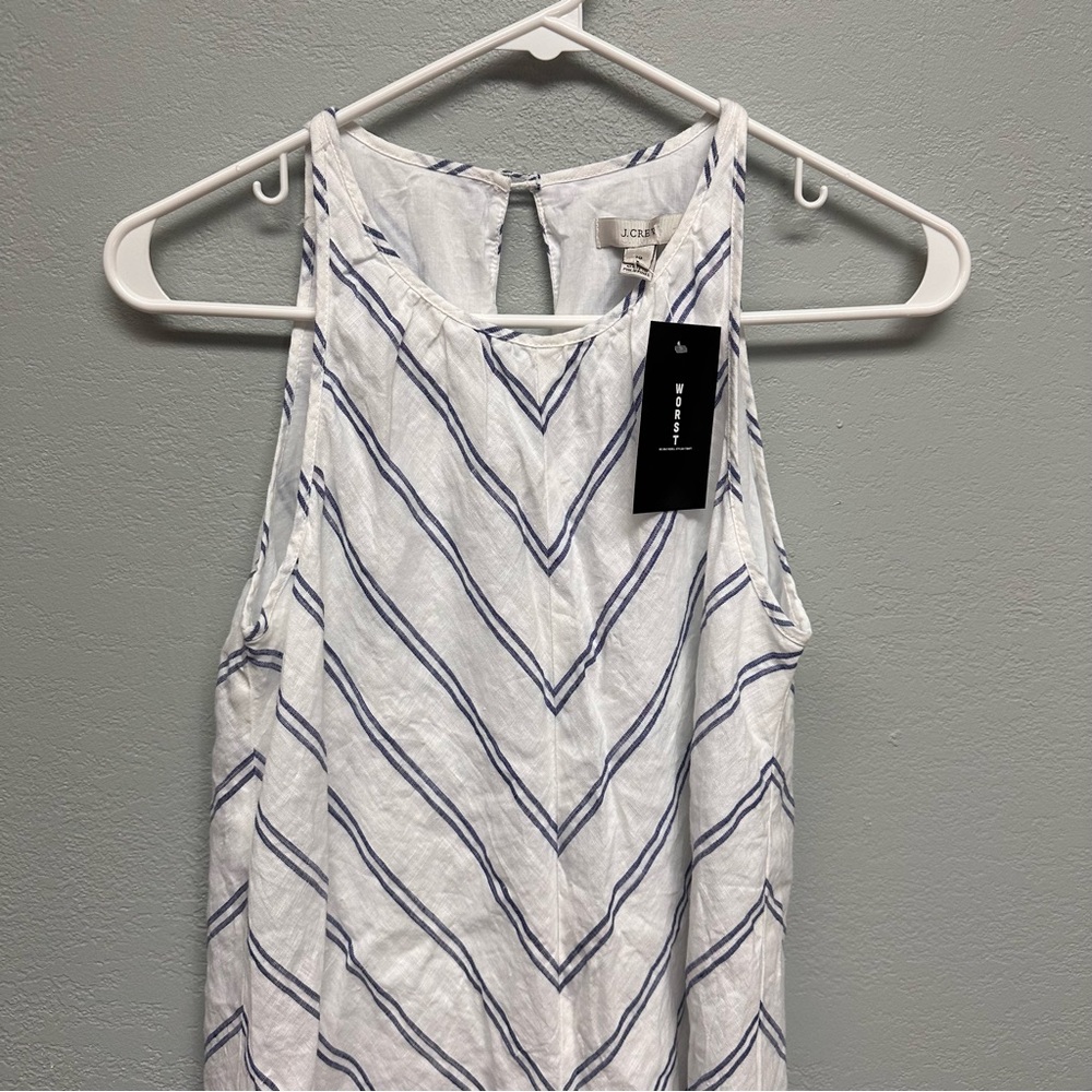 JCrew 00 Linen Chevron Print Maxi Dress - Picture 3 of 7